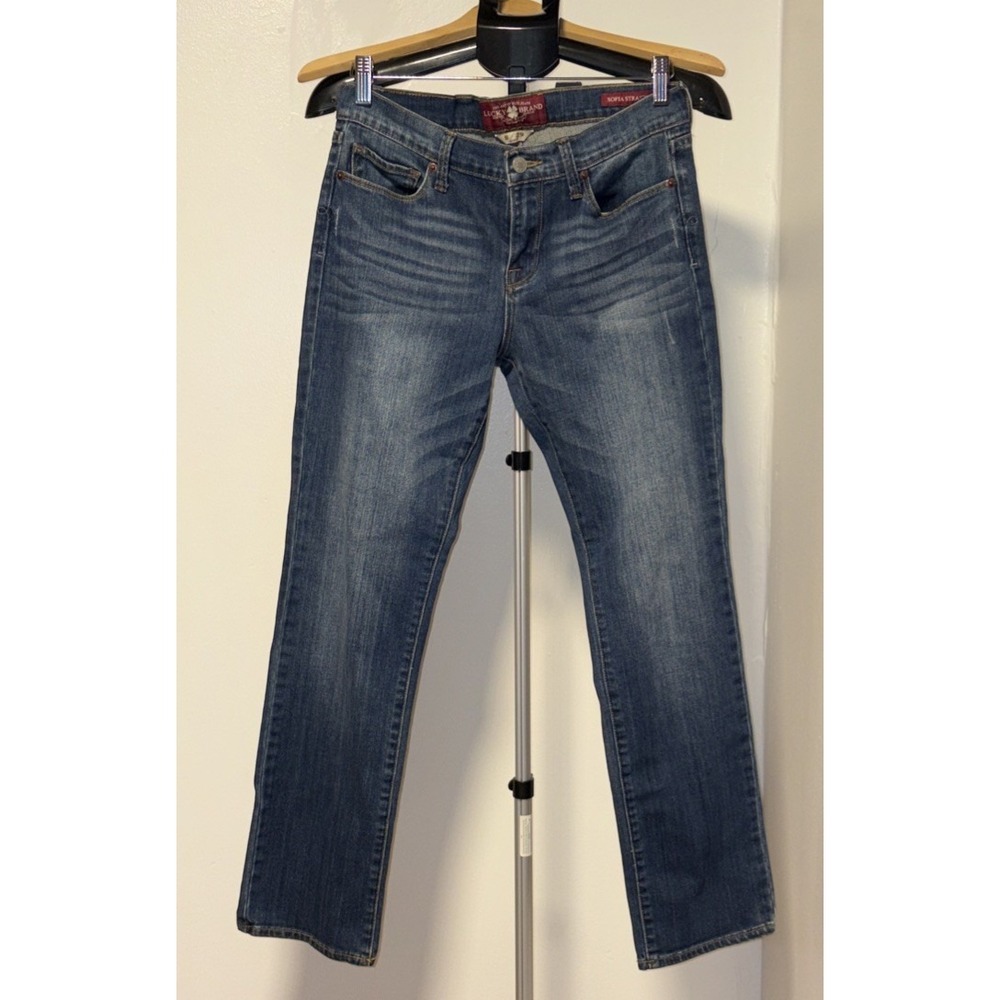 Lucky Brand Jeans Women 8/29 Blue Sofia Straight Stretch Denim Regular 8/29 ankl